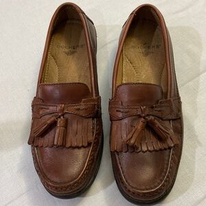 Dockers Mens Brown Tassel Leather Loafers - Excellent Condition - Size 8 M